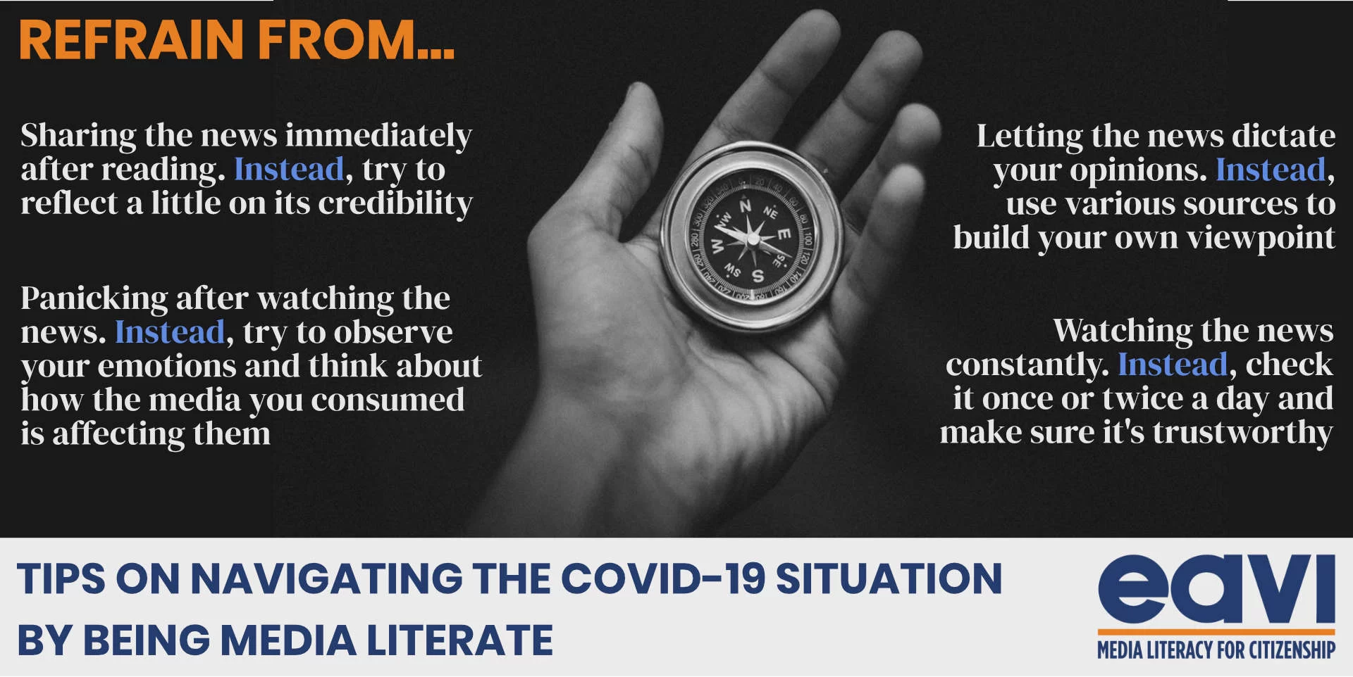 Tips on navigating the Covid19 Situation EAVI Refrain from